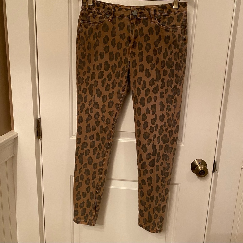 BLANK NYC JEANS BROWN ANIMAL LEOPARD PRINT THE READE CROP SIZE 29